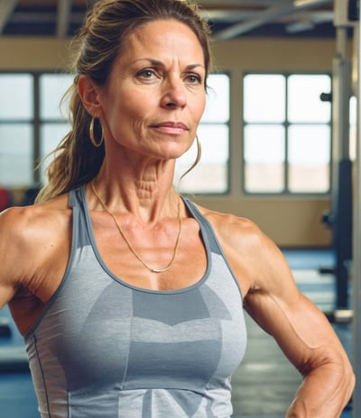 a woman with a large amount of muscle