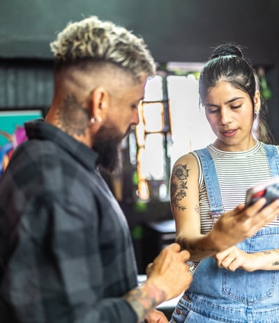 two young business owners having a discussion