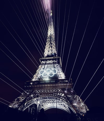 Eiffel tower during the Opening Ceremony of the Olympic Games