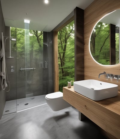 Salle bain rénové au Ruppione, Corse du Sud