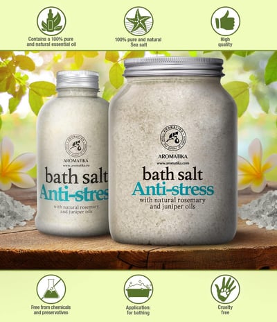 a jar of bath salts with a jar of bath salts