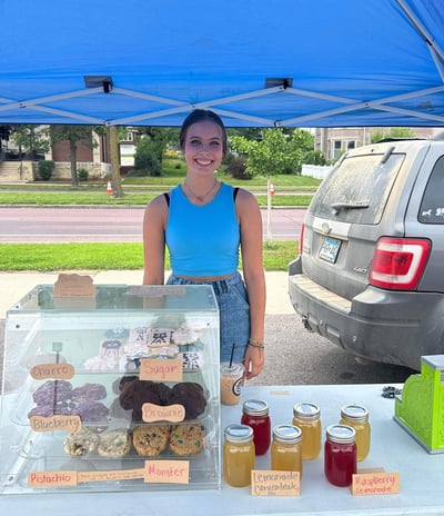 Claire at a farmers market in southern Minnesota