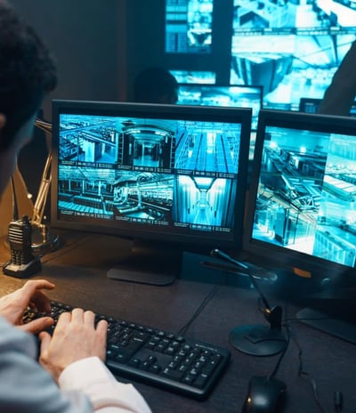 Live view of UK business site secured with Remote CCTV UK’s proactive video surveillance service.