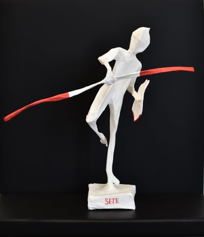 sculpture jouteur papier Sète