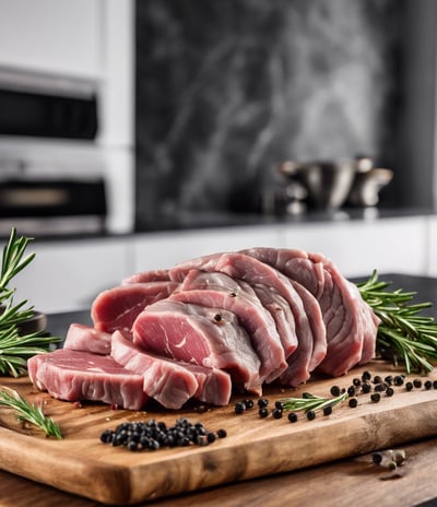 man in blue shirt slicing meat