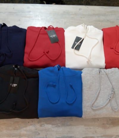 Folded pullover hoodie in various colors