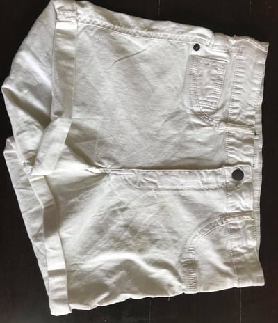 White denim shorts for women