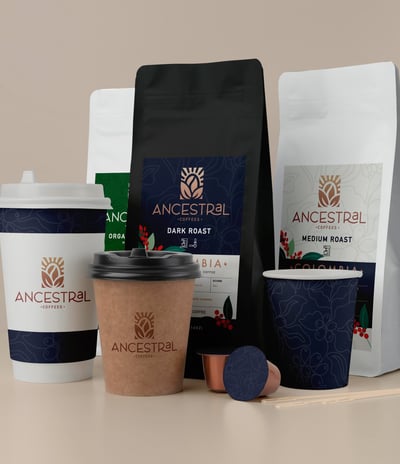 Bags of Ancestral Coffees’ Colombian specialty coffee — ethically sourced and freshly roasted