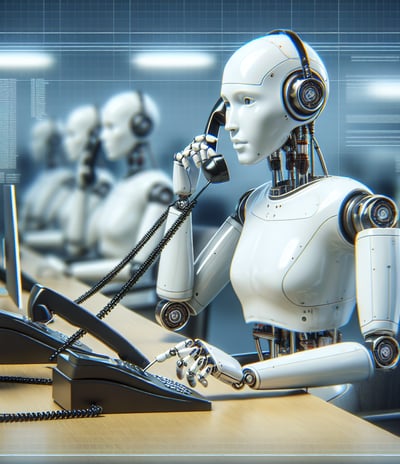 a robot - like robot with headphones on
