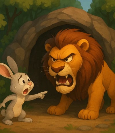 angry lion
