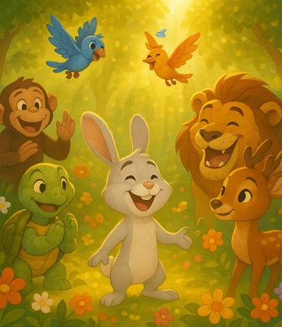 bedtime story lion and rabbit