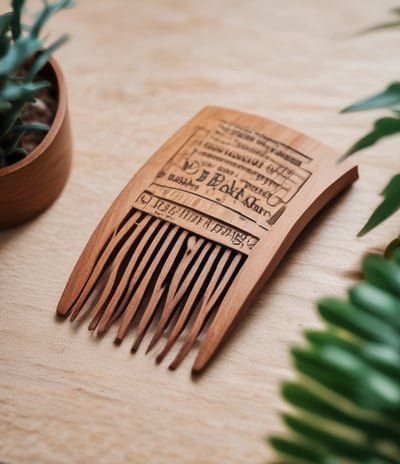 A bottle of beard oil with a silver dropper cap is displayed prominently. The label features an illustration of a bearded man and branding details. Beside it, a metallic clipper head is partially visible against a dark background.