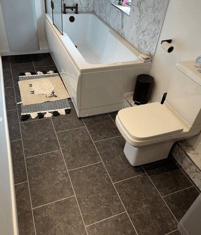 LVT Tile from Project Floors fitted into a bathroom