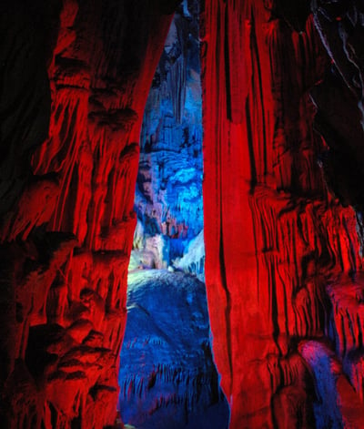 The colourful Reed Flute Caves, Guilin, China