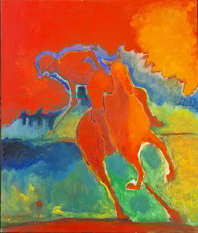 oeuvre d'art animalier- artiste peintre -peinture- cheval