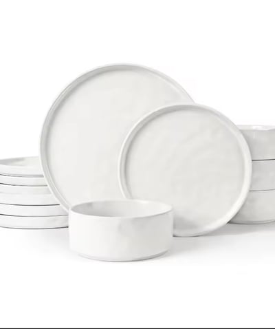 stoneware dinnerware set, speckled dinnerware set, ceramic dinnerware set