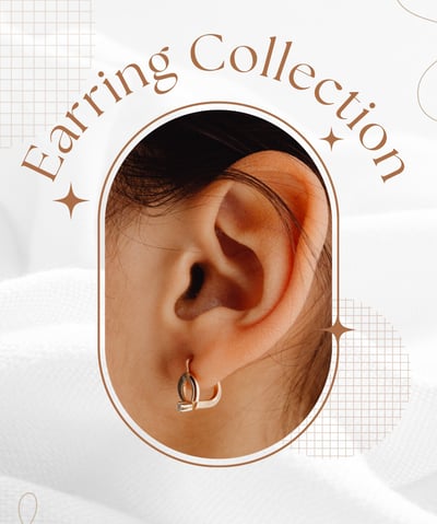 a woman's earrings and earrings with a ring on it