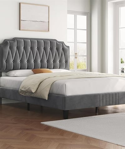 grey luxury bed