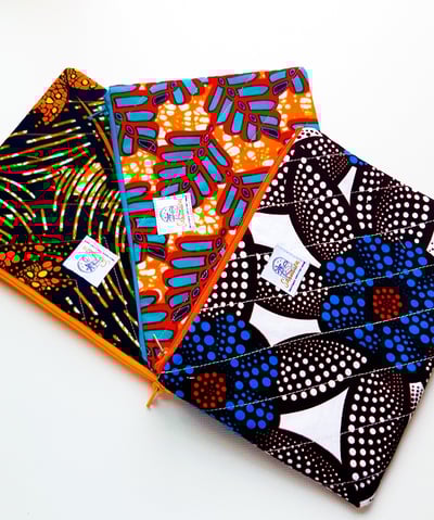 pochette en tissu wax