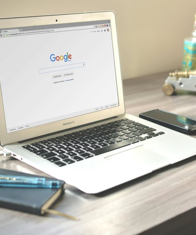 a laptop showing google seo