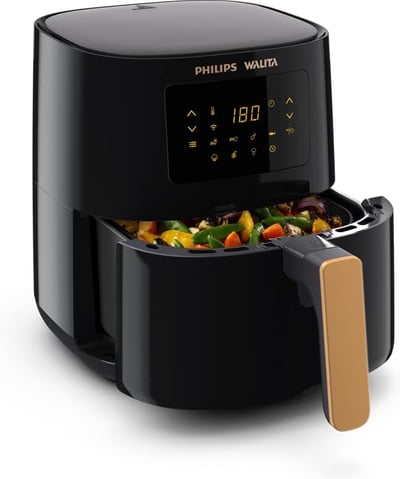 Philips Walita Preta Fritadeira Airfryer Essential XL Digital, 6.2L de capacidade