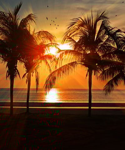 Florida Sunset at JAX beach taken from Jacksonville Airport Limo