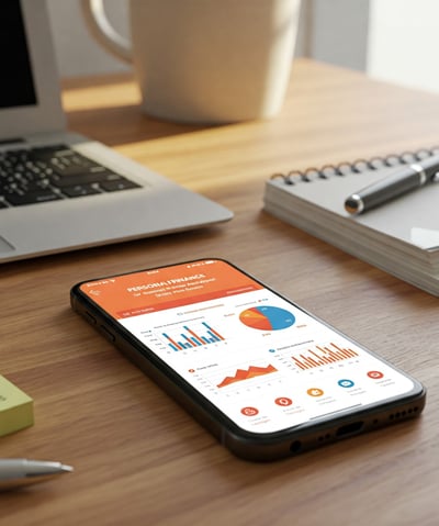 Smartphone mostrando gráfico de finanzas y recursos de inversión
