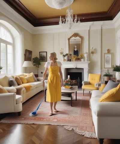 a cleaning lady in a big house