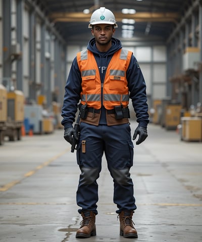a man in a hard hat and safety vest