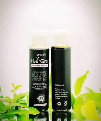 Oregain Organic Hair Oil with essential nutrients for scalp health