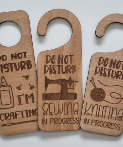 engraved wooden door hangers 