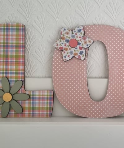 decorated wood letters