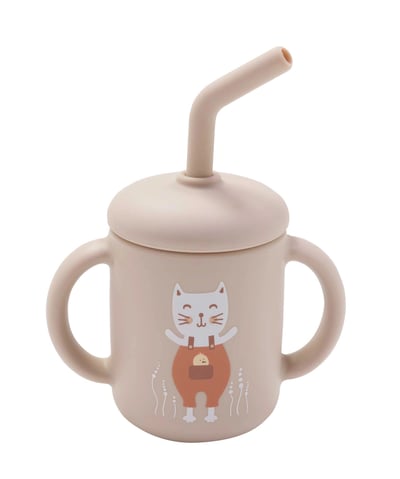 silicone sipppy cup with kitty