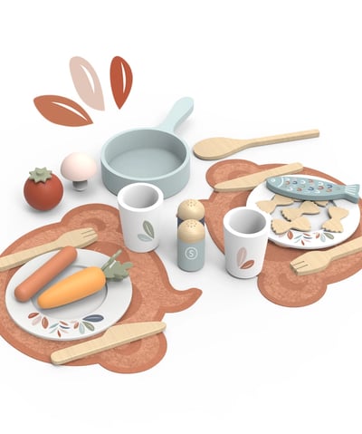 eco friendly dining set, wooden tea set, kids eco friendly toys