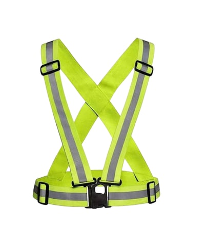 Master Nylon Green Adjustable Safety Belt with Reflecting Tape Shown In This Picture
