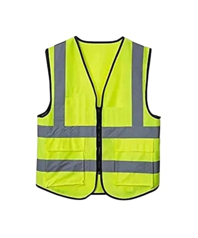 High Visibility Reflective Safety Zipper Polyester Fabric Jacket Shown In This Picture