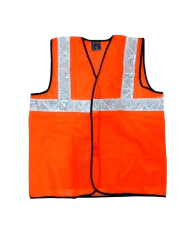 Plain Orange Polyester Safety Jacket of SK Fire Protection Shown In This Picture