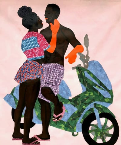 Moto love, Acrylic on Canvas, 2025,130x140cm (Erica Adjei)