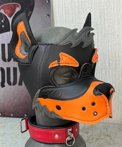Custom leather pup mask