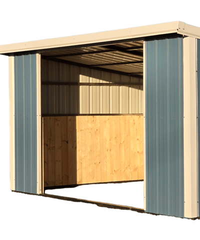 horse shelter with kick board