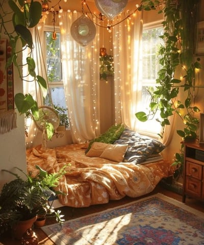 a bed room with a bed and a bed in it