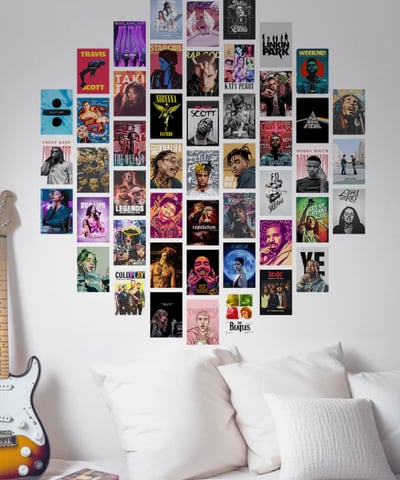 a guitar wall hanging on a wall