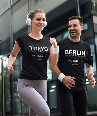 Unsere Marathon Cities Laufshirt Serie. Berlin, Tokyo, Boston, Chicago, New York City und London.