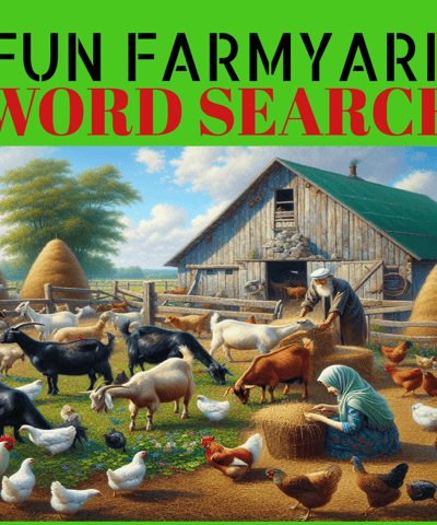 Fun Farmyard Word search puzzle