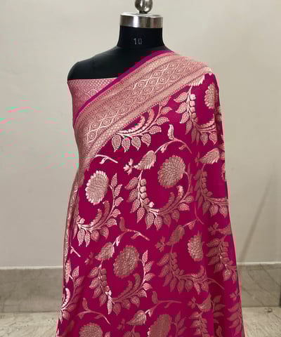 Pure chiffon Banarasi saree