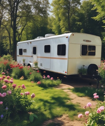 a white trailer looking clean from the outside