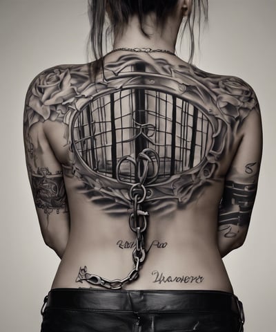 A woman with a tattoo on her chest