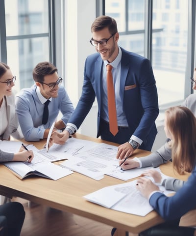 A professional consultation setting with a medical professional sitting at a desk facing a client. The room has a modern aesthetic with white walls decorated with framed certificates. The desk is organized with office supplies, a laptop, and a fruit bowl in the center.