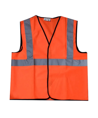 Plain Orange Polyester Safety Jacket of SK Fire Protection Shown In This Picture