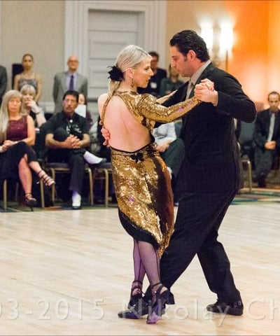 Mekhael Srour and Martha Slater tango dancing